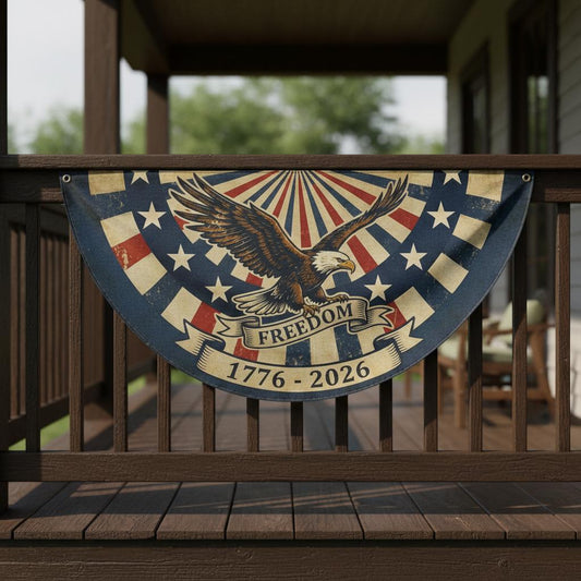 Shineful Decorative Fan Flag Bald Eagle Freedom – 1776–2026 Patriotic