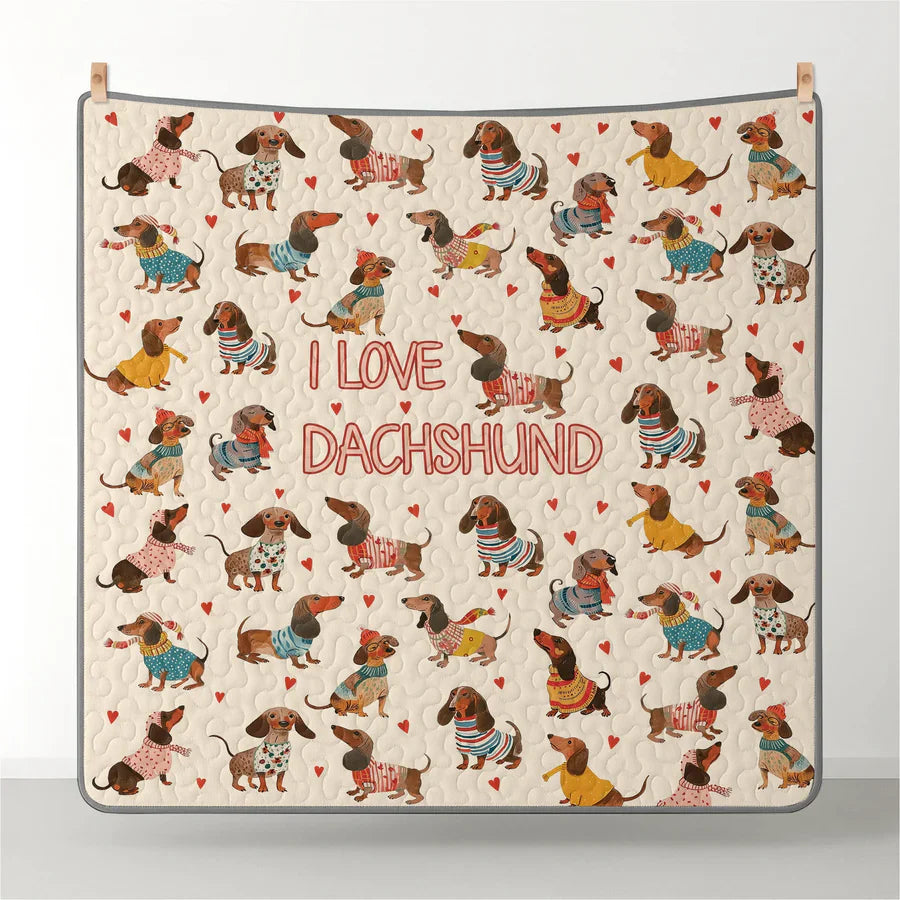 Shineful Quilt 3-Piece Set Dachshund Lovely Delight