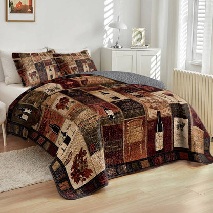 Shineful All Season Quilt 3-Piece Set Winsome Wine