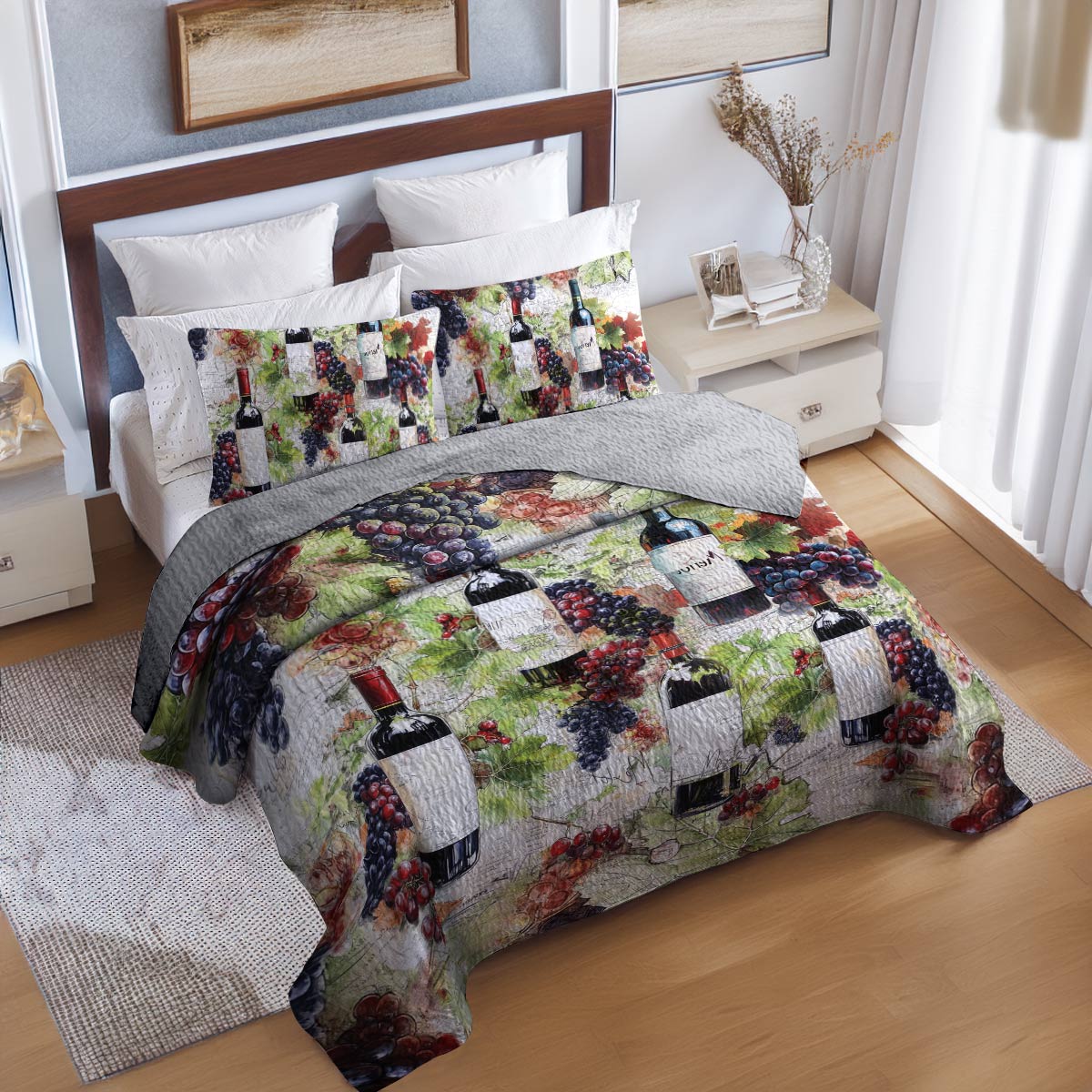 Shineful All Season Quilt 3-Piece Set Wine Bliss