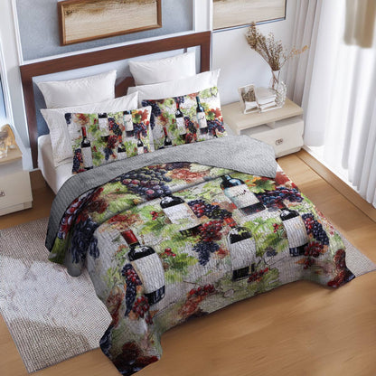 Shineful All Season Quilt 3-Piece Set Wine Bliss