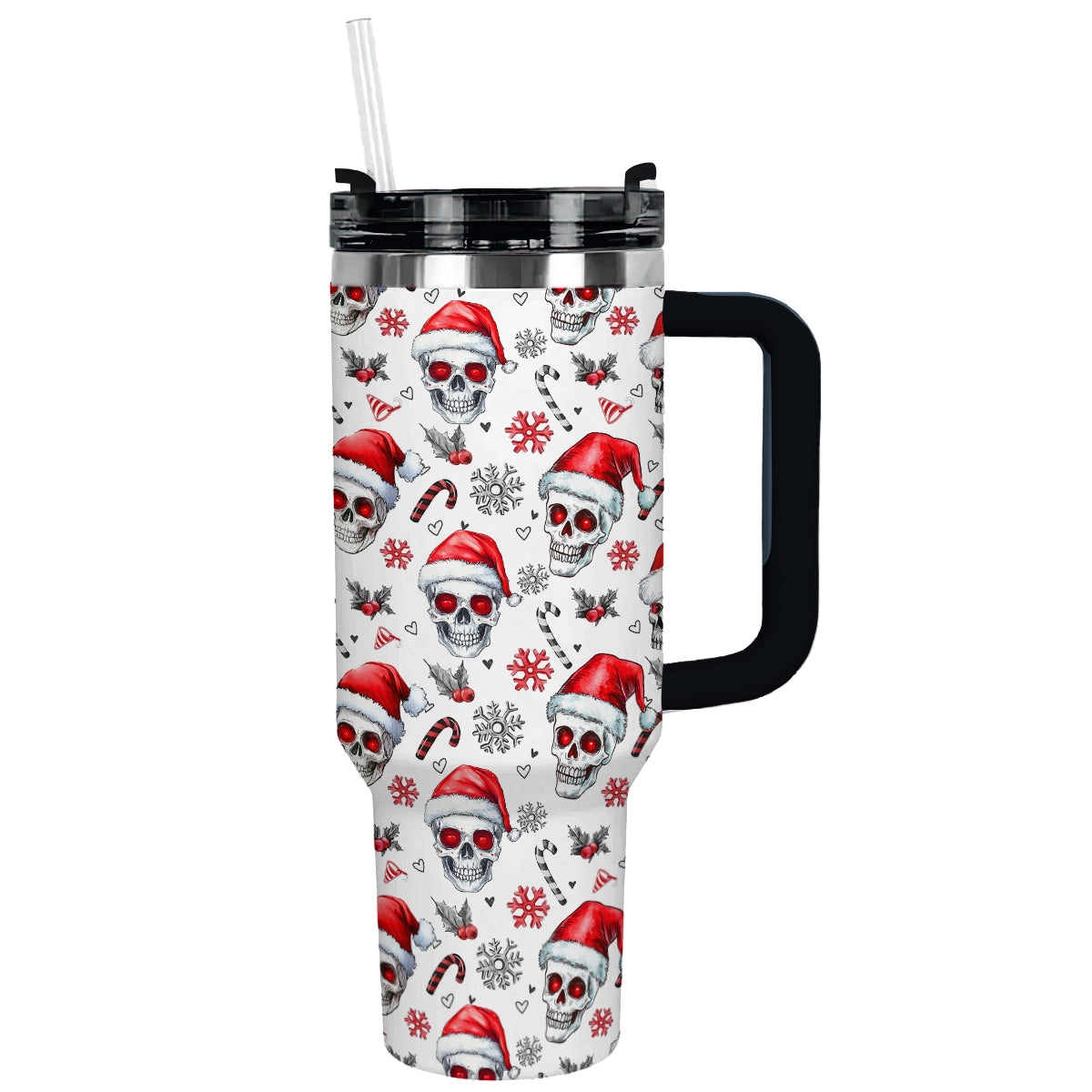 Shineful Tumbler Skull Santa Holiday