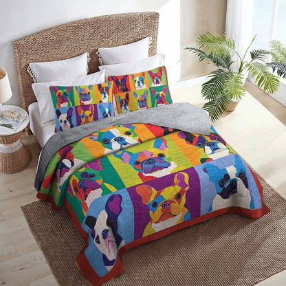Shineful All Season Quilt 3-Piece Set Vibrant Bulldogs