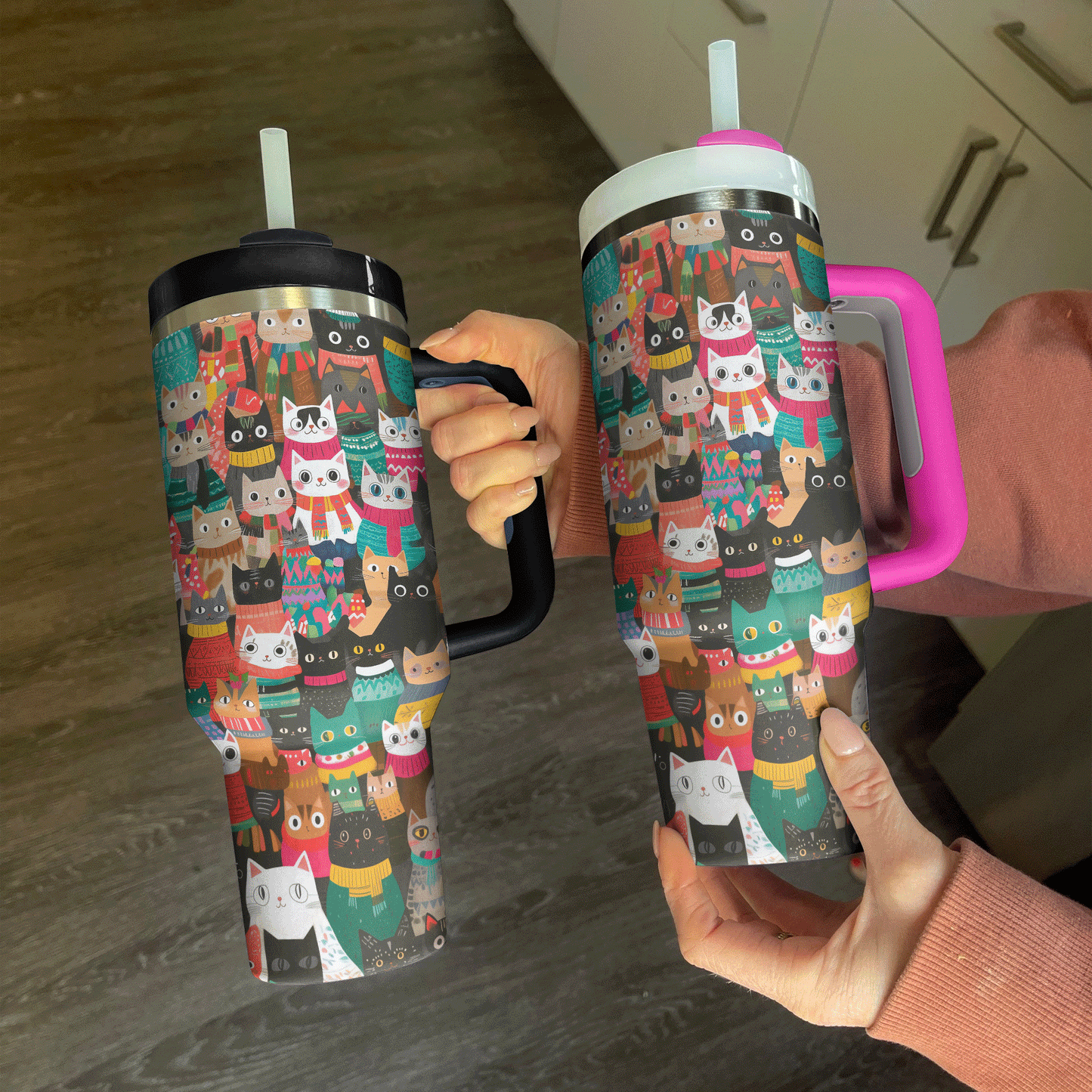 Shineful Tumbler Christmas Cozy Cats