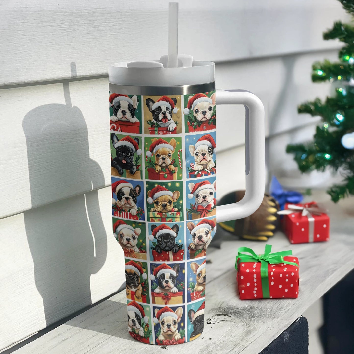 Shineful Tumbler Santa Paws Frenchie
