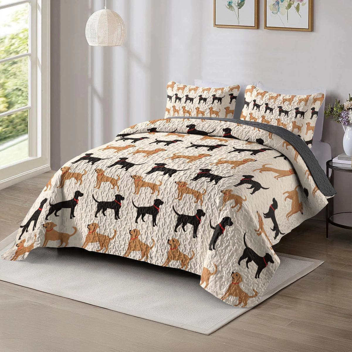 Shineful All Season Quilt 3-Piece Set - Pawsome Labrador