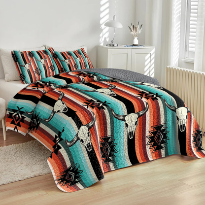 Shineful All Season Quilt 3-Piece Set Native Sacred Buffalo