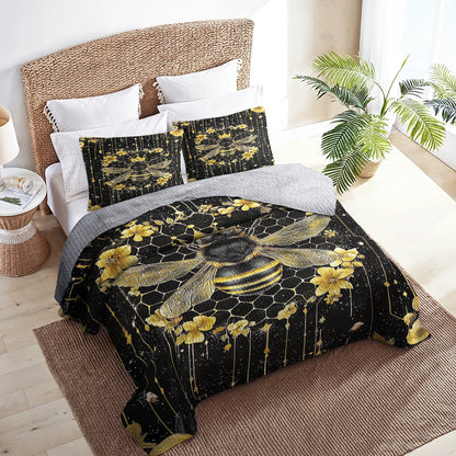 Shineful All Season Quilt 3-Piece Set - Queen Bee Elegance