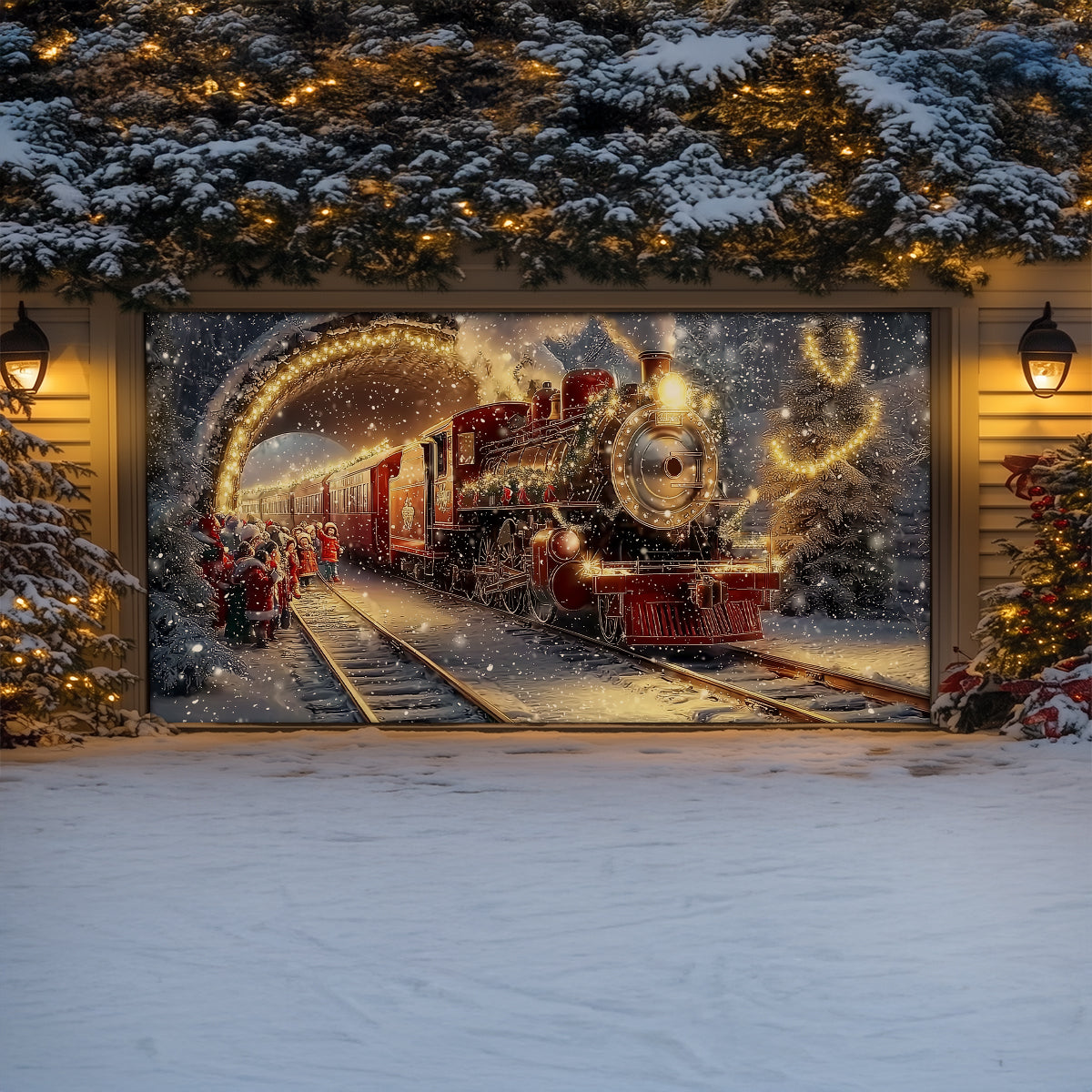 Shineful Garage Door Banner Decoration - Holiday Express