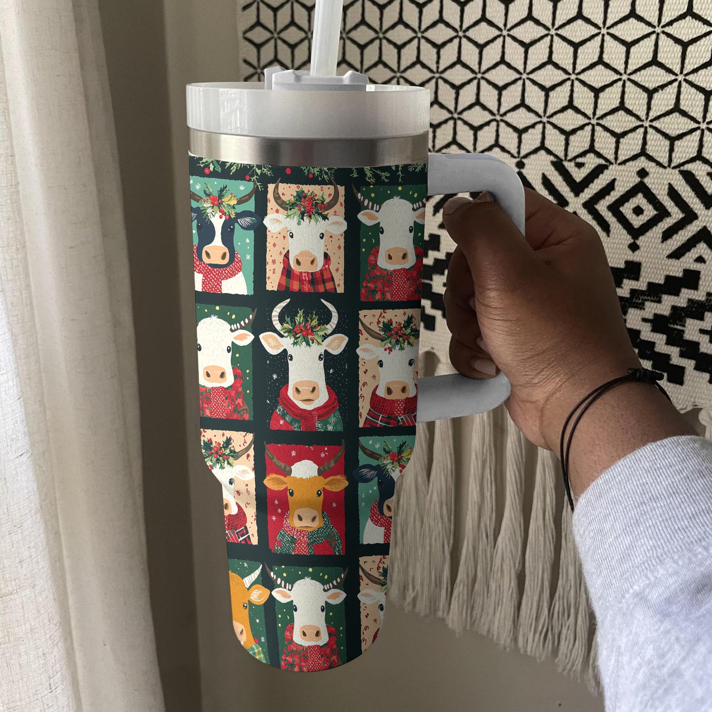 Shineful Tumbler Joyful Christmas Cow