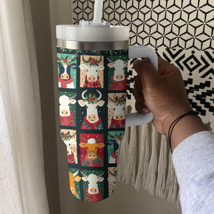 Shineful Tumbler Joyful Christmas Cow