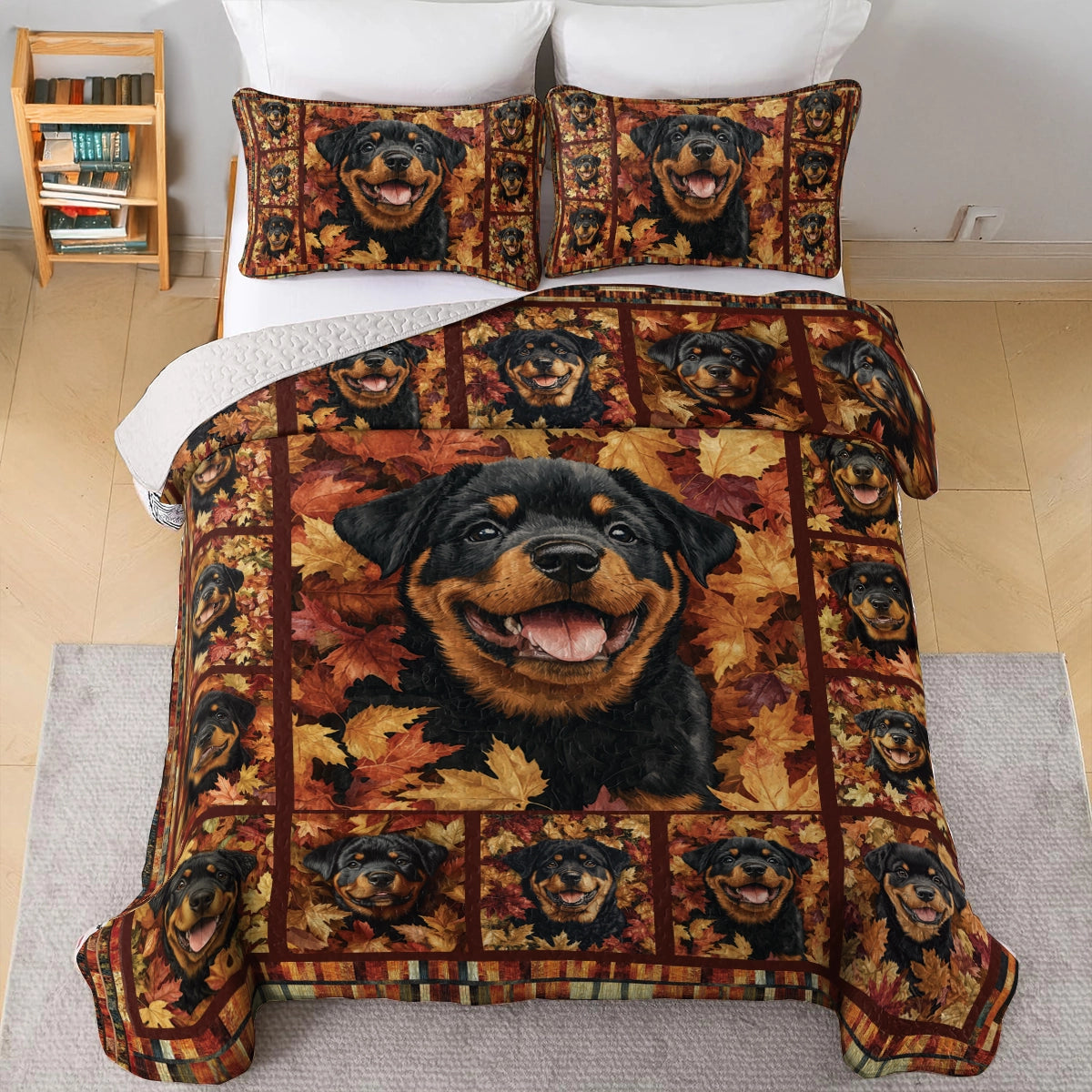 Shineful All Season Quilt 3-Piece Set - Rottweiler's Harvest Hues