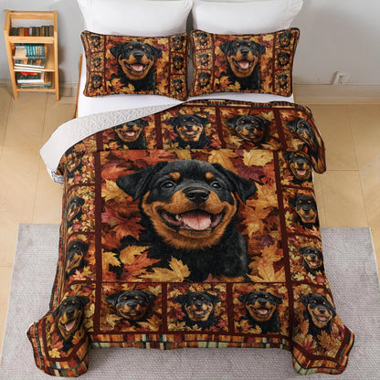 Shineful All Season Quilt 3-Piece Set - Rottweiler's Harvest Hues