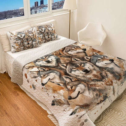 Shineful All Season Quilt 3-Piece Set - The Call Of The Wolf Pack