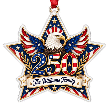 Shineful Personalized America 250th Anniversary Family 2D Acrylic Ornament