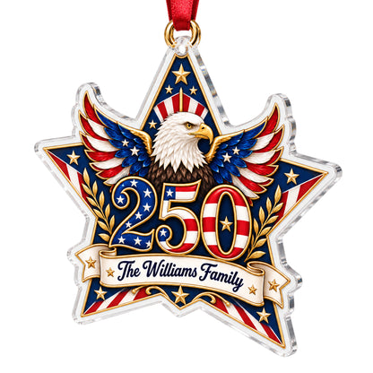 Shineful Personalized America 250th Anniversary Family 2D Acrylic Ornament