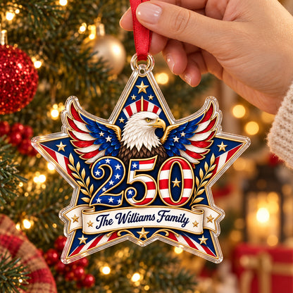 Shineful Personalized America 250th Anniversary Family 2D Acrylic Ornament