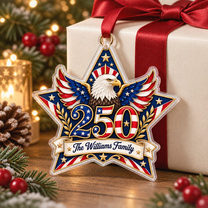 Shineful Personalized America 250th Anniversary Family 2D Acrylic Ornament