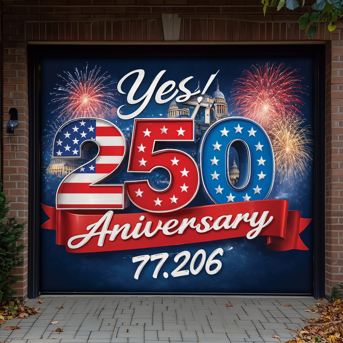 Shineful Garage Door Banner Decoration Yes to the American Story