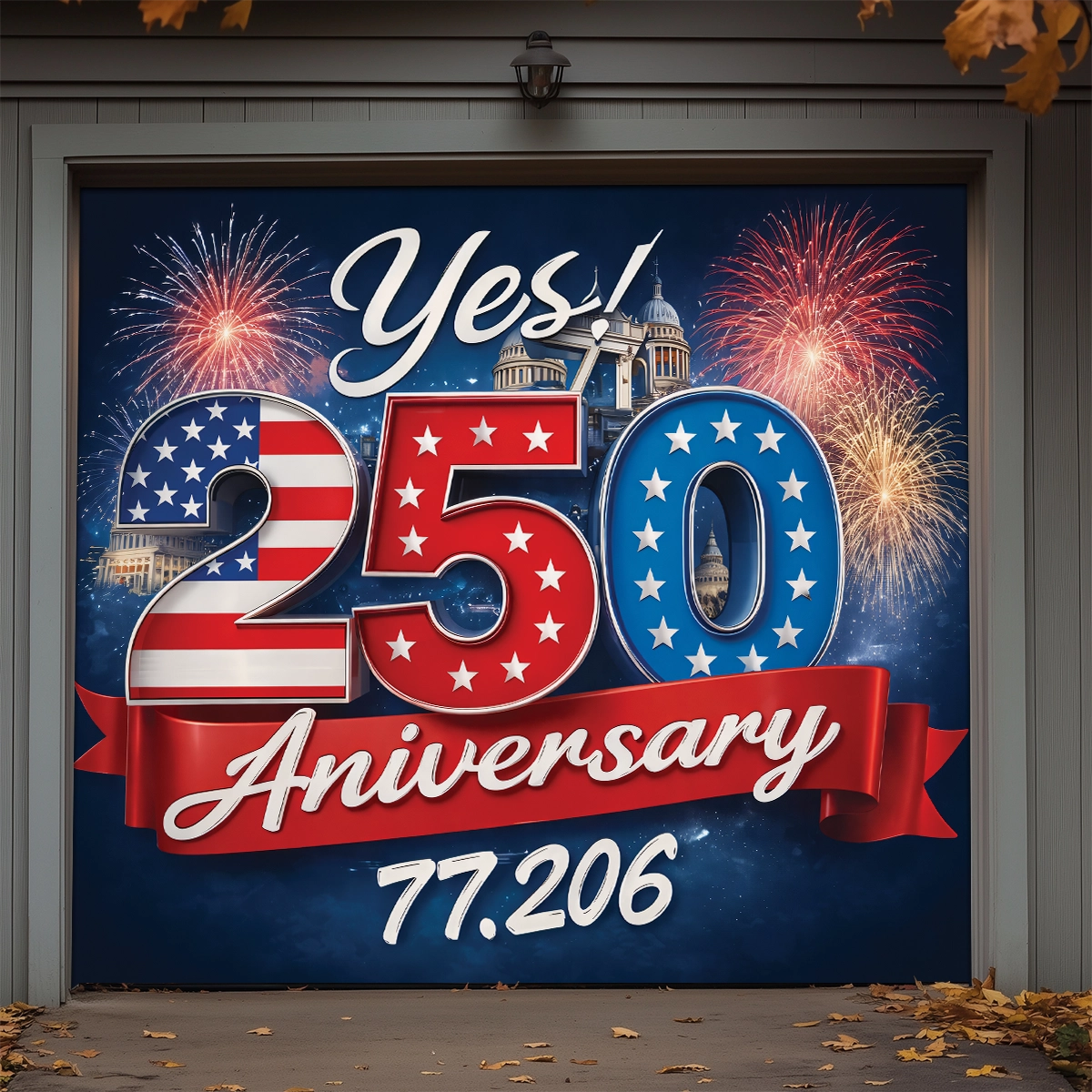Shineful Garage Door Banner Decoration Yes to the American Story