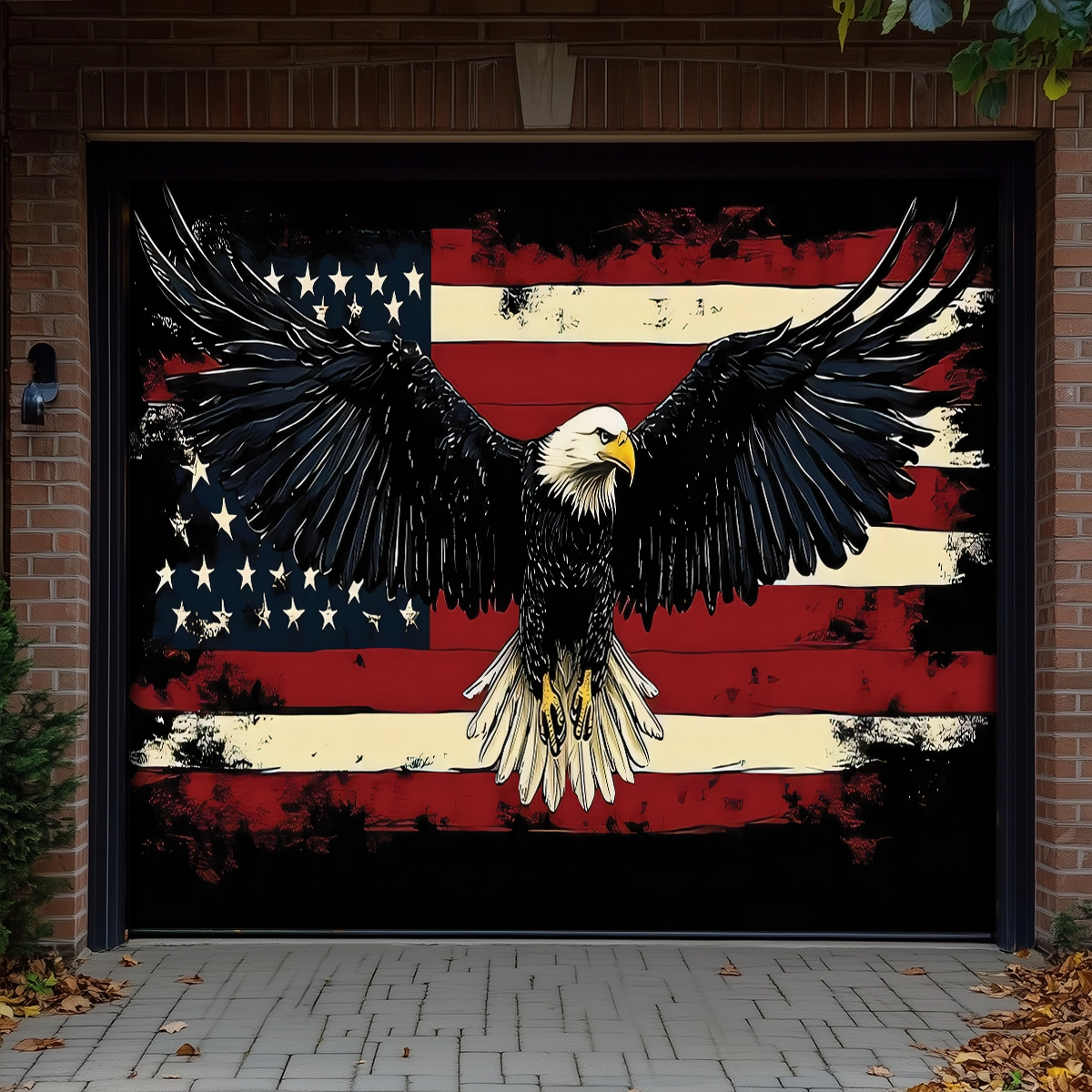 Shineful Garage Door Banner Decoration Still Flying Free