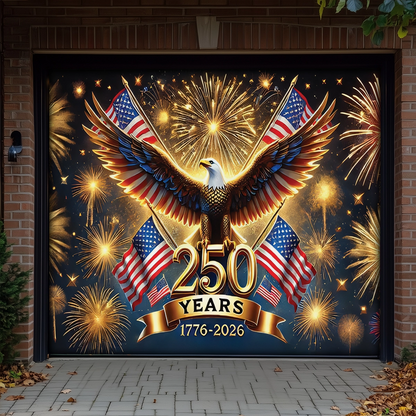 Shineful Garage Door Banner Decoration 250 Years of the Republic