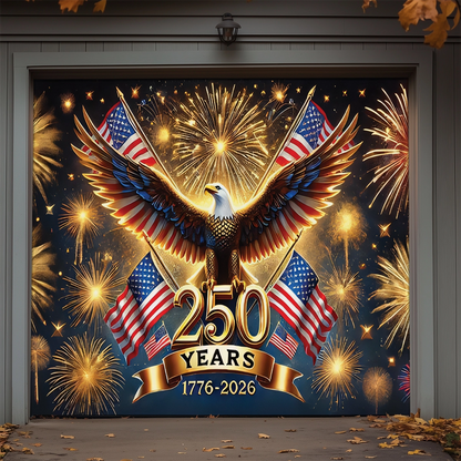 Shineful Garage Door Banner Decoration 250 Years of the Republic