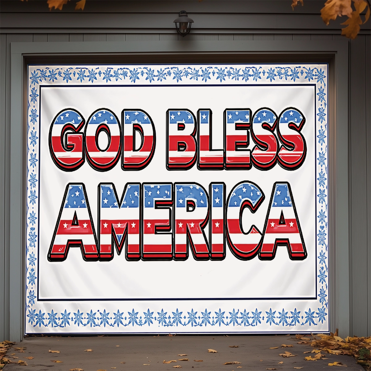 Shineful Garage Door Banner Decoration God Bless America