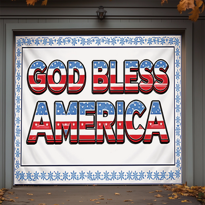 Shineful Garage Door Banner Decoration God Bless America