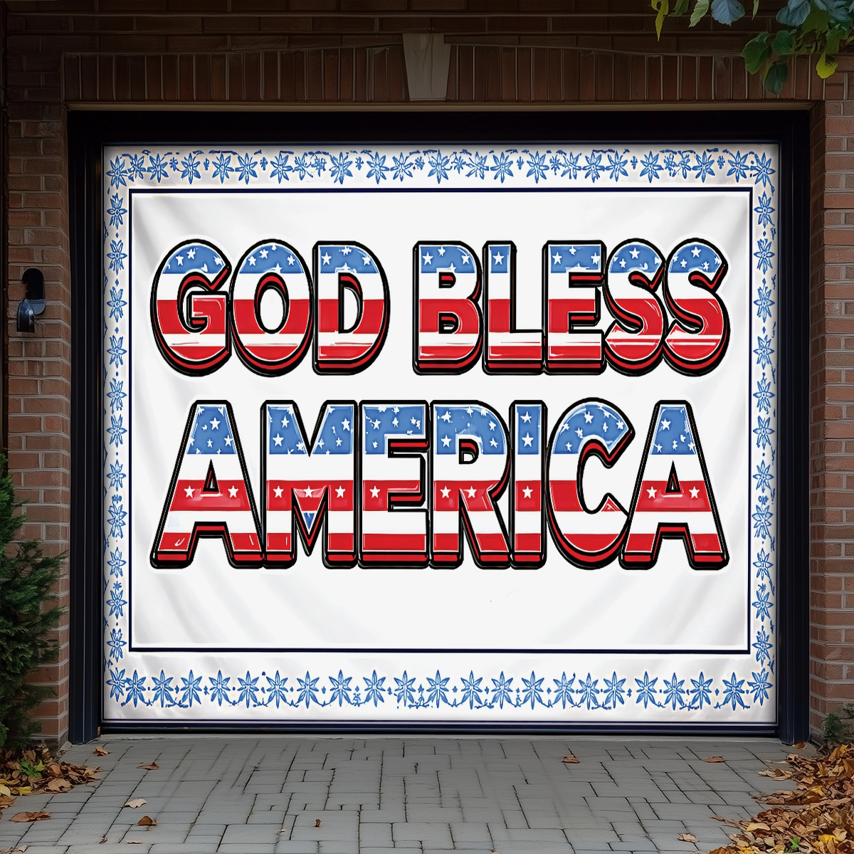 Shineful Garage Door Banner Decoration God Bless America