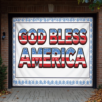 Shineful Garage Door Banner Decoration God Bless America
