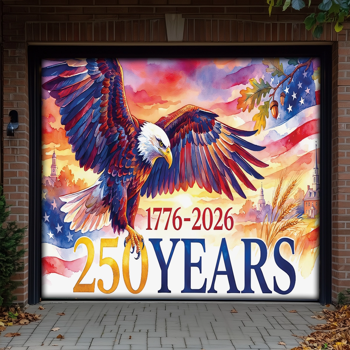 Shineful Garage Door Banner Decoration Freedom Still Soars