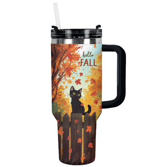 Shineful Tumbler Black Cat Autumn