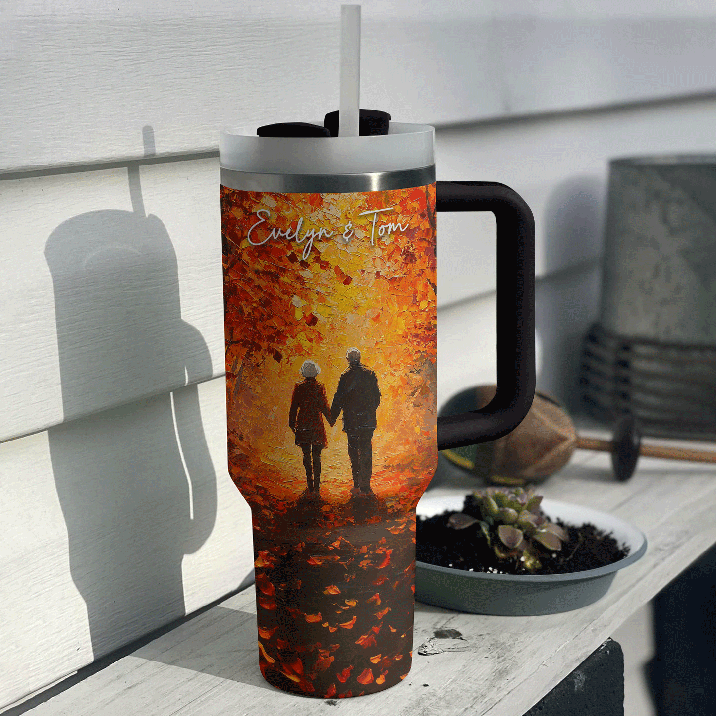Shineful Tumbler Personalized Autumn Stroll