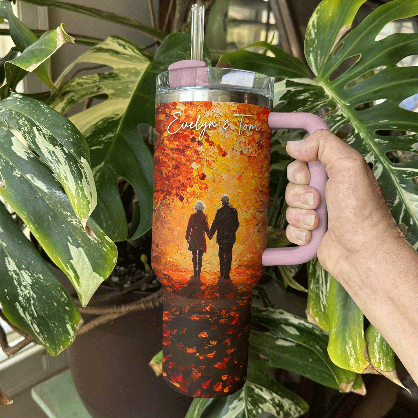 Shineful Tumbler Personalized Autumn Stroll