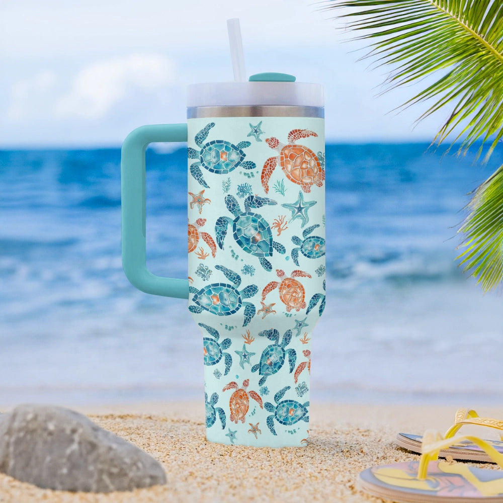 Shineful Tumbler Orange Turtle