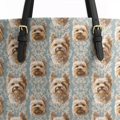 Shineful Leather Tote Bag Yorkie Regal Delight