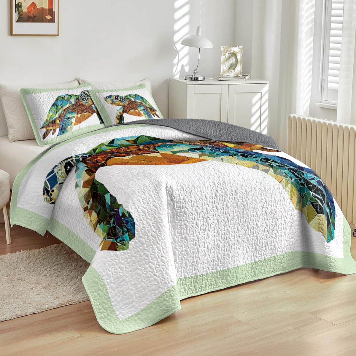 Shineful All Season Quilt 3-Piece Set Turtle Mosaic