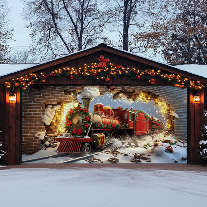 Shineful Garage Door Banner Decoration Festive Express Crash