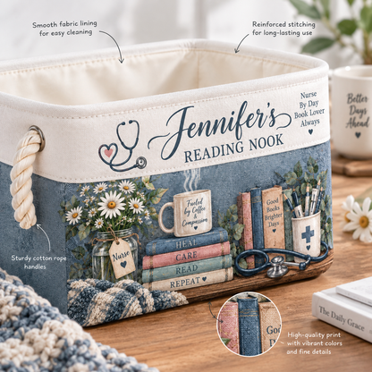Shineful Personalized Nurse Book Book Basket