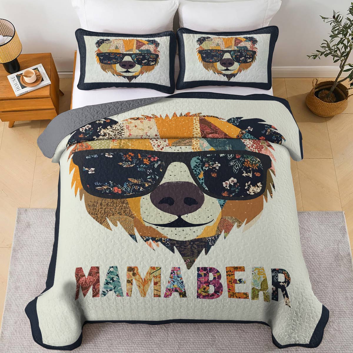 Shineful All Season Quilt 3-Piece Set Gorgeous Mama Bear