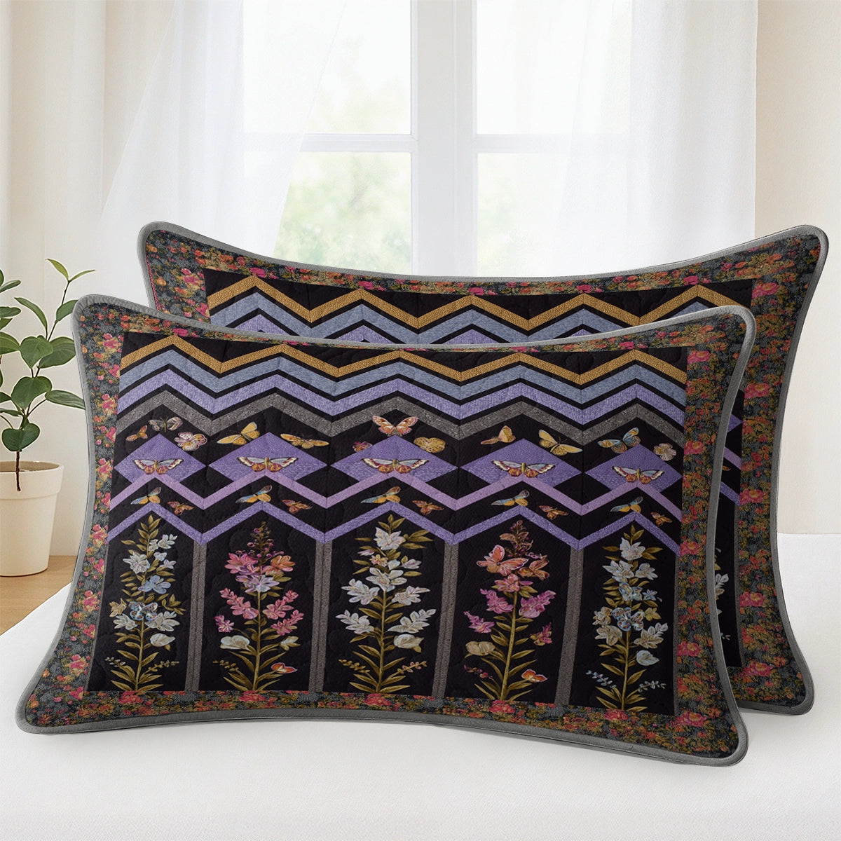 Shineful All Season Quilt 3-Piece Set Violet Meadow