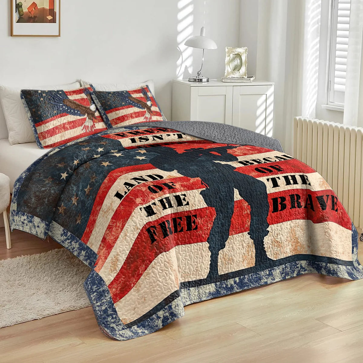 Shineful All Season Quilt 3-Piece Set Freedom's Guardian