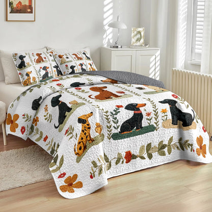 Shineful All Season Quilt 3-Piece Set Wagging Tails