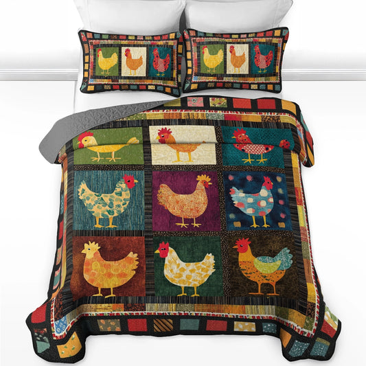 Shineful All Season Quilt 3-Piece Set - Farm Fresh Chicken