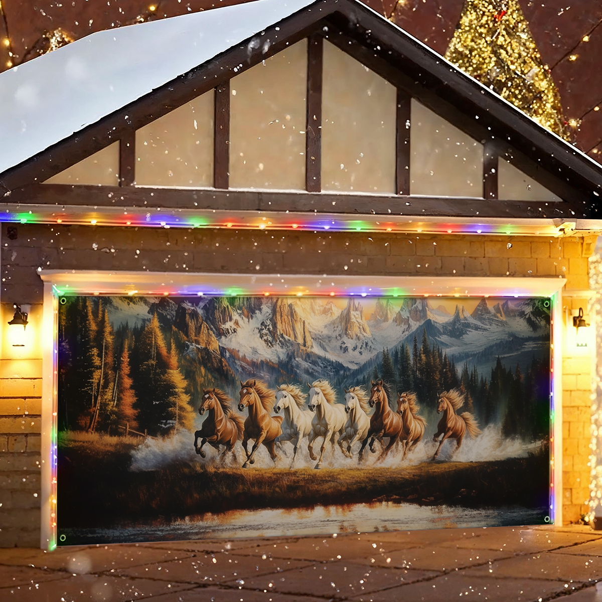 Shineful Garage Door Banner Decoration Freedom Run