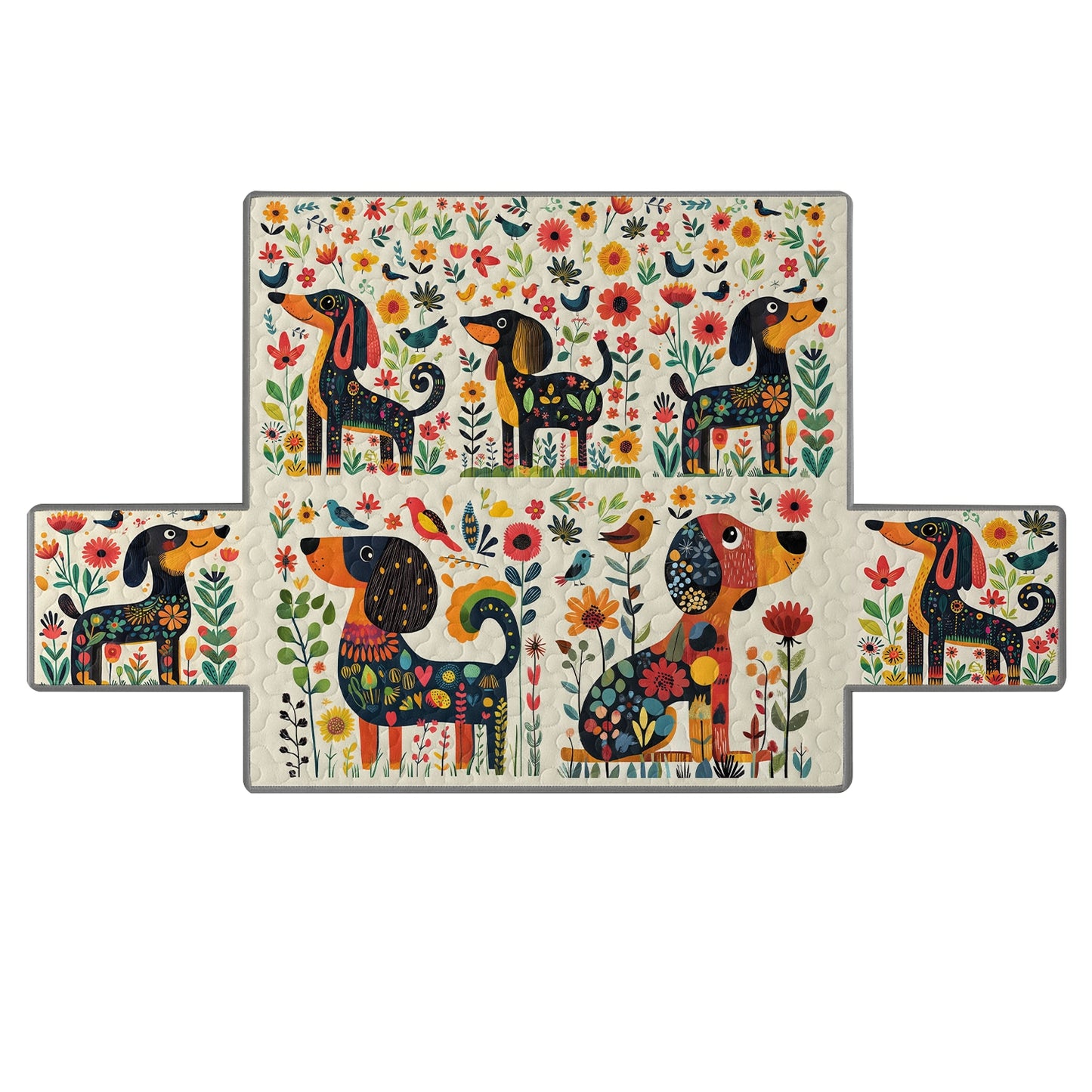 Shineful Sofa Cover Set Festive Dachshund Garden