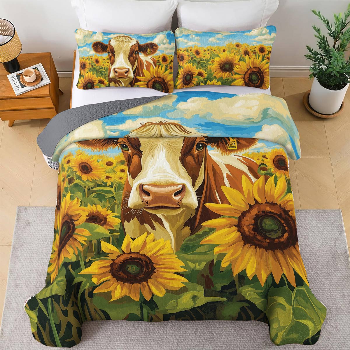 Shineful All Season Quilt 3-Piece Set - Sunflower Gaze