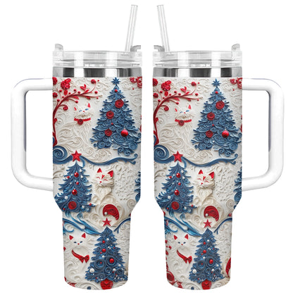 Shineful Glossy Tumbler Cat Christmas Cheer