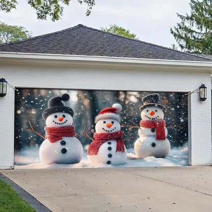 Shineful Garage Door Banner Decoration - Christmas Joy with Snowmen